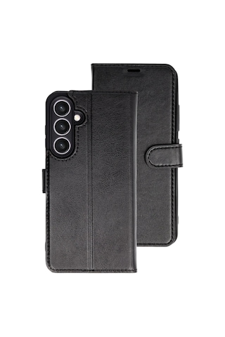 Samsung Galaxy Uyumlu A37 5g Kılıf Deri Deluxe Cüzdanlı Kapaklı Case Siyah