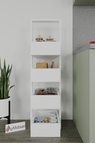 Multi 4 Katlı Mutfak Sepeti, Çok Amaçlı Mutfak Rafı, 4 Raflı, Beyaz, 120 Cm Beyaz