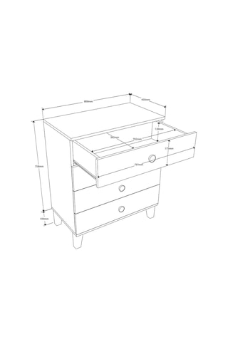 3650 Vento 4 Çekmeceli Şifonyer Sepet-beyaz