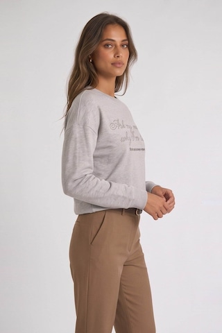 Fashion Friends Taşlı Gri Kadın Sweatshirt 26k0225k1