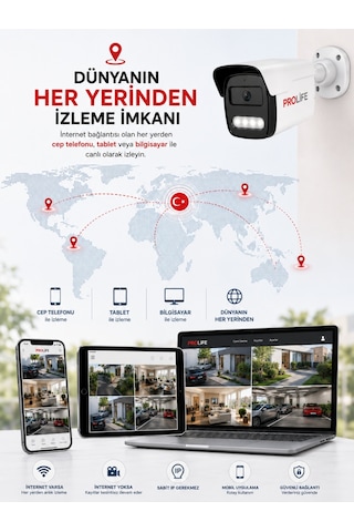 4 Lü Sesli Güvenlik Kamerası 5 Mp Gece Renkli Yüz Ve Araç Tanımalı Full Hd Kamera Sistemi