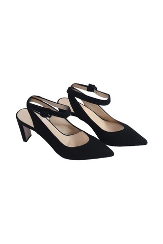 Poletto Hakiki Deri Sıyah Ayakkabı Stiletto 9839 35-2409 Siyah