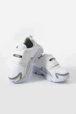 Adımist Çocuk Unisex Rahat Ortopedik Taban Cırtlı Hafif Sneaker Spor Ayakkabı Lento Cırtlı Beyaz