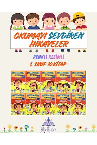 1. Sınıf Okumayı Sevdiren Renkli Resimli Hikayeler 6 - 10 Kitap