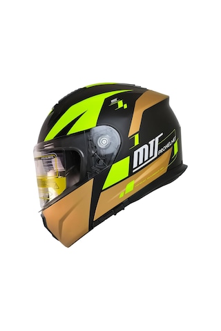 Motoanl Güneş Vizörlü Ece 22.06 Sertifikalı New Motor Kaskı V2 Wx9 Siyah Sarı