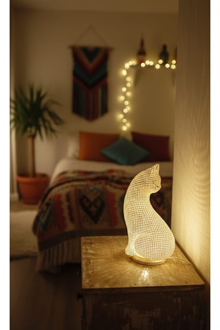 Led Aydınlatmalı Kedi Lambası