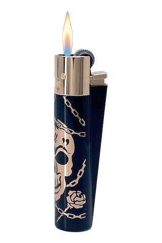 Clipper Deadly Chains Serisi Metal Çakmak - Rose Gold Siyah