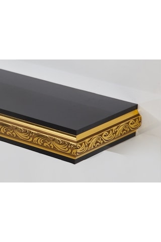 Decorotti Parlak Siyah Exclusive Gizli Bölmeli Duvar Rafı - Cirino A2-1