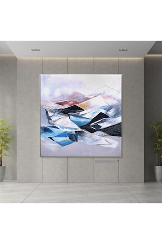 Soyut El Yapımı Yağlı Boya Tablo 95x95cm Hij4049