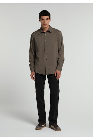 Colin's Colins Regular Fit Shirt Neck Düz Erkek Kahverengi Uzun Kol Gömlek Cl1073845 Q1.v2 Brw