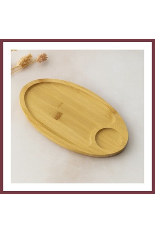 Storeşahin Bambu Oval 2 Bölmeli Mini Servis Tepsisi 25x14x1.4 Cm Shn0720