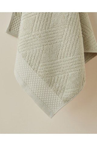 English Home Chic Diamond Pamuk Yüz Havlusu 50x80 Cm Açık Yeşil Açık Yeşil