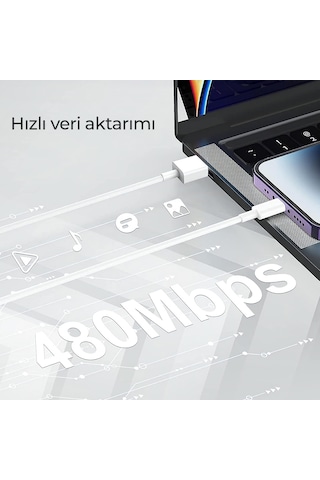 Deji Apple iPhone Uyumlu USB To Lightning 6 6S 7 8 X XS XR 11 12 13 14 Pro Max Plus Örgülü Hızlı Şarj Kablosu Siyah