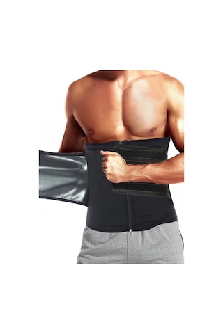 Sauna Etkili Unisex Karın Bölgesi İçin Balenli Termal Performans Kemeri Gri
