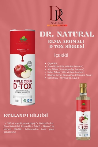 Dr. Natural Elma Özlü  Sirkesi 3 x 250 ML