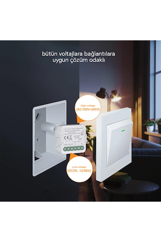 Onoff Akıllı Tekli Kuru Kontak Anahtar Röle Tüm Voltajları Destekler Tuya Wifi