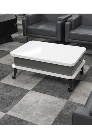 5 Kademeli Tekerli Akıllı Sehpa Antrasit - Beyaz