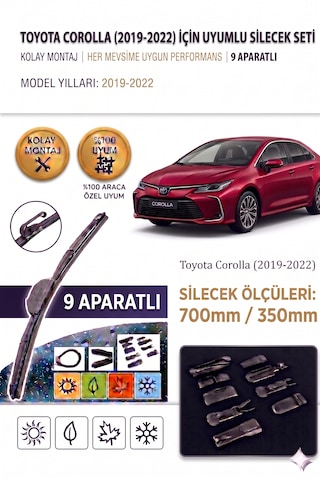Toyota Corolla Ön Cam Silecek Takımı 2019-2022