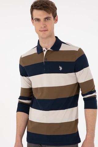 U.S. Polo Assn. Erkek Regular Fit Polo Yaka Haki Sweatshirt 50293428-VR027