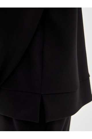Lcw Vision Siyah Bisiklet Yaka Oversize Kadın Sweatshirt
