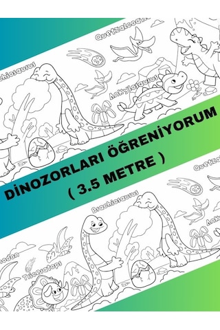 Dinozorları Öğreniyorum Eğlenceli Boyama Kağıdı 3.5 Metre