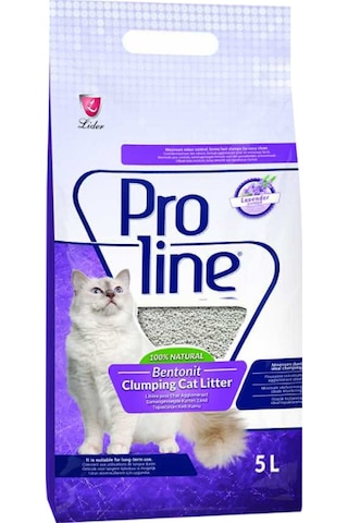 Proline Lavanta Kokulu İnce Taneli Topaklaşan Bentonit Kedi Kumu 5 L