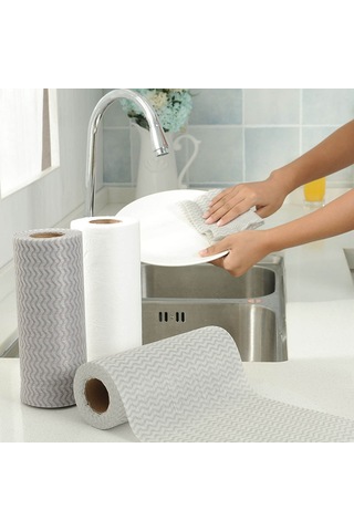 Ranyeek Ev Temizlik Bezi: Tek Kullandım Atılan, Yağ Tutmayan, Suyu Emici, Mutfak Ve Restoran Uygun, Gri Renkli Non-woven Mop