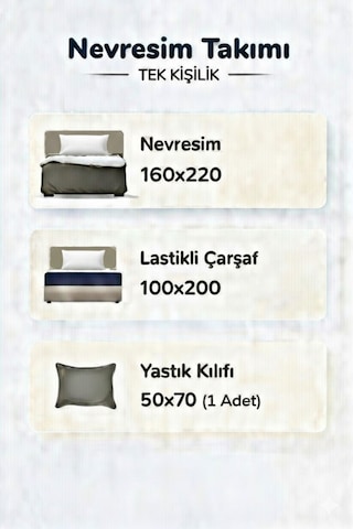 %100 Pamuk Saten Koyu Gri 83 Tel-125 Gsm Tek Kişilik Nevresim Takımı