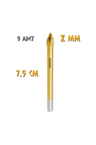 Kupa Tyson Cam Seramik Delici Matkap Ucu 8 Mm. - 5 Adet