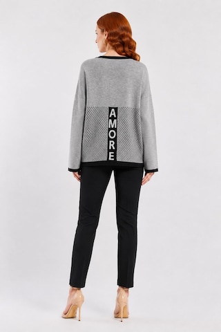 Neden Tekstil Kadın Basic Triko Kazak - Oversize Kesim - Gri