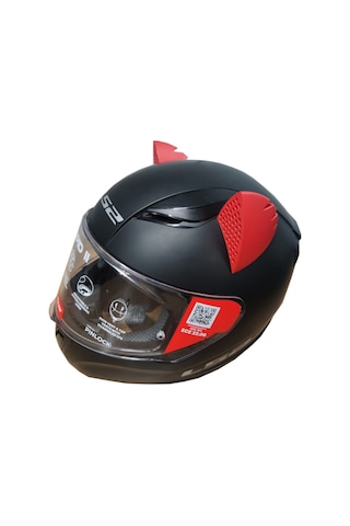 Motospartan Motosiklet Kaskı Kedi Kulağı Kırmızı