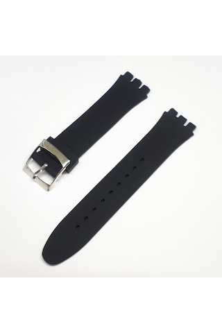 Swatch Uyumlu Içten Içe 19mm Siyah Silikon Saat Kordonu Kayışı Diğer