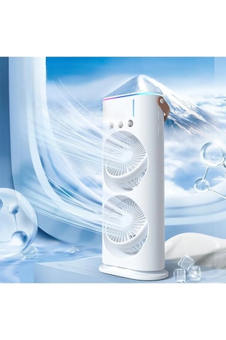 Portatif Hava Nemlendirici Işıklı Kumandalı Aroma Terapi Fan Masaüstü 3 Spray Oda Nemlendiricisi