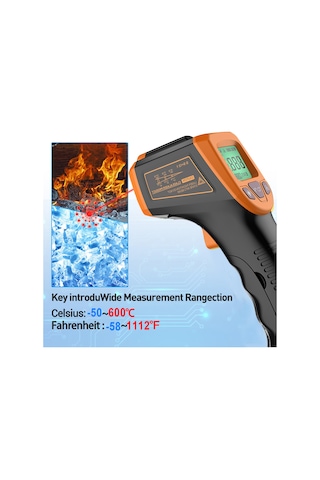 Dofolink El Tipi Entegre Enstrüman: Gm320s Kırmızı Inframerahat Termometre, -50 C İle 600 C Arası Hassas Ölçüm, Lcd Göstergeli, Plasti K Vücut