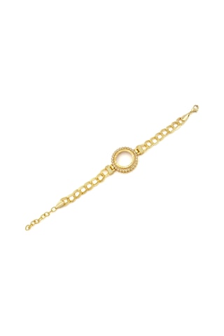 Altın Kaplama İmitasyon İşlemeli Figaro Model Çeyrek Çerçeve Bileklik Blk-1161 Altın