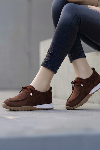 Tw Tonny White New York 057 Kadın Renkli Tabanlı Sneaker Yürüyüş Ayakkabısı Kahverengi