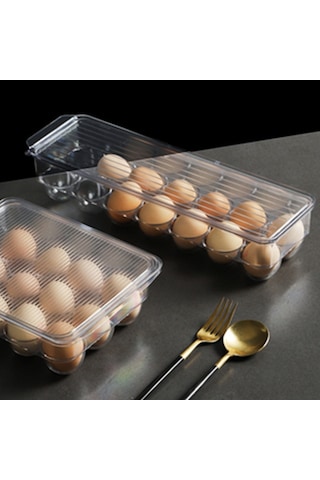 Wezone Evde Kullanım İçin Şok Ve Kırılma Dayanıklı Pet Materyalden Yapılmış 24 Bölmeli Şeffaf Kapaklı Yumurta Depolama Kutusu Diğer