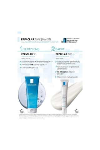 La Roche Posay Effaclar Temizleme Jeli 2 x 50 ML + Effaclar Duo Bakım Kremi 2 x 15 ML
