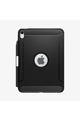 Spigen İpad 11'' 2025 / 10.9'' 10.nesil 2022 İle Uyumlu Kılıf Rugged Armor Matte Black Arka Kapak