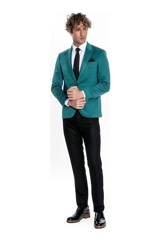 Wessi Pamuk Slim Fit Desensiz Yeşil Erkek Ceket 001