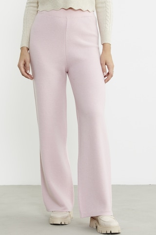 Sementa Bol Paça Lastikli Triko Pantolon - Pembe Mavi
