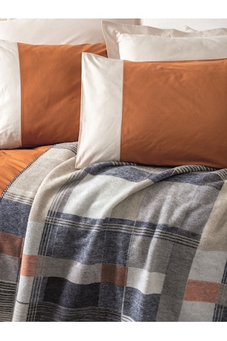 Cotton Box Comfy Pamuk Battaniyeli Çift Kişilik Nevresim Takımı Clement Tarçın