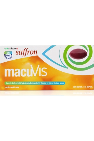 Medizane LookCare MacuVIS Saffron Gıda Takviyesi 30 Kapsül