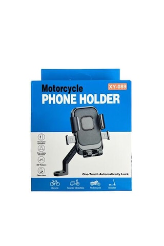 Tek Tuşla Kitlenebilen Motosiklet Telefon Tutucu Ayna Bağlantılı