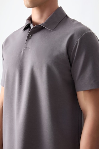 Tommy Life Koyu Gri Pamuklu Kalın Yumuşak Dokulu Polo Yaka Oversize Fit Basic Erkek T- Shirt - 88381 Koyu Gri