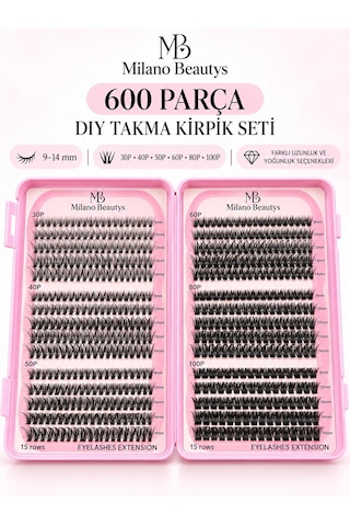 Milano Beautys Takma Kirpik Seti Kitap Model 600 Parça 30p 40p 50p 60p 80p 100p Komple Set