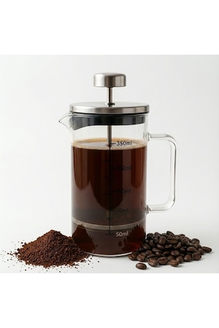 350 Ml Borosilikat Cam Termisil French Press Dayanıklı Cam Çay & Filtre Kahve Demleme, Bitki Çayı, Kahve Pr Diğer