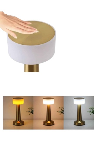Şarjlı Dokunmatik Led Masa Lambası 3 Renk Dimmer Özellikli