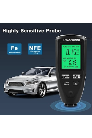 Boatshop1 Goxawee Kırmızı Boya Kalınlık Ölçer 0 2000um Kaplama Test Cihazı Lcd Ekran Otomatik Kalibrasyon Fe Nfe Algılama Araçlar İçin