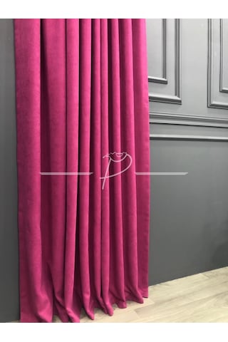 Fon Perde Brillant Marka Panama Desen Koyu Pembe